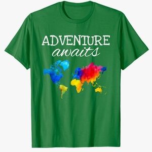 Gildan Green Adventure Awaits Unisex T-Shirt Size Large